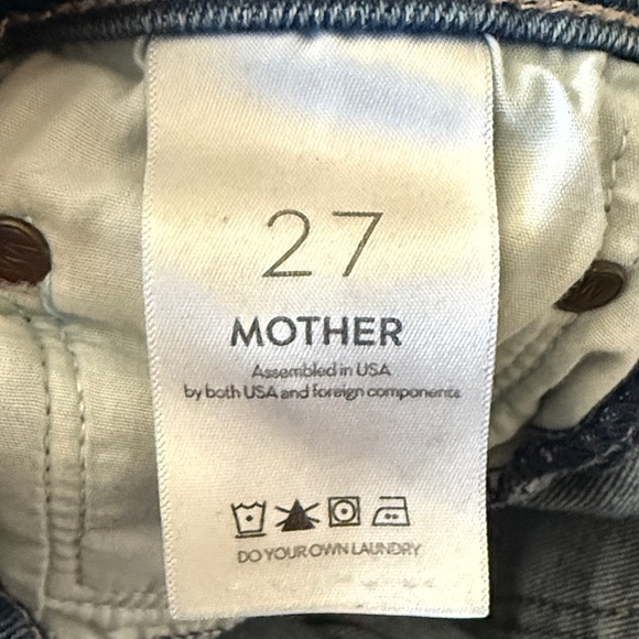 Mother The Weekender Fray Flare Denim Jeans Size 27 Home Movies Raw Hem READ - Picture 10 of 16